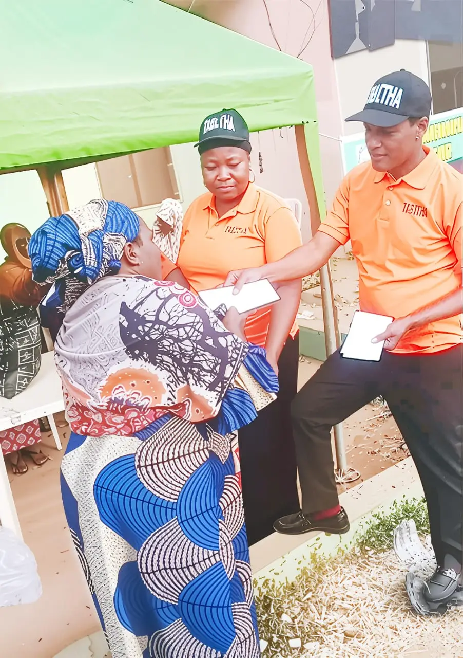 Cheque presentation at past welfare event